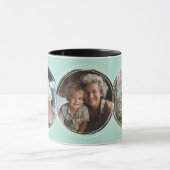 Sjabloon 3 Cirkelfoto's Collage Aqua C112 Mok (Midden)