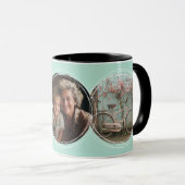 Sjabloon 3 Cirkelfoto's Collage Aqua C112 Mok (Voorkant rechts)