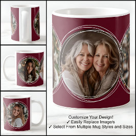 Sjabloon 3 Cirkelfoto's Collage Bourgondië C31 Koffiemok