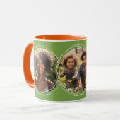 Sjabloon 3 Cirkelfoto's Collage Groen C111 Mok (Voorkant links)
