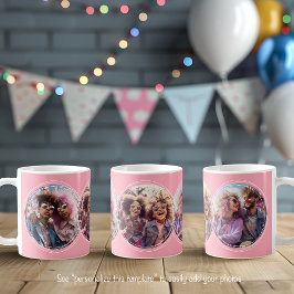 Sjabloon 3 Cirkelfoto's Collage Roze C51 Koffiemok
