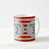  sjabloon 3 FOTO'S op Amerikaanse vlag Koffiemok (Voorkant rechts)