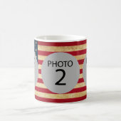  sjabloon 3 FOTO'S op Amerikaanse vlag Koffiemok (Center)