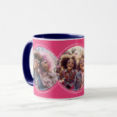 Sjabloon 3 Ronde Fotocollage Roze C58 Mok (Voorkant links)