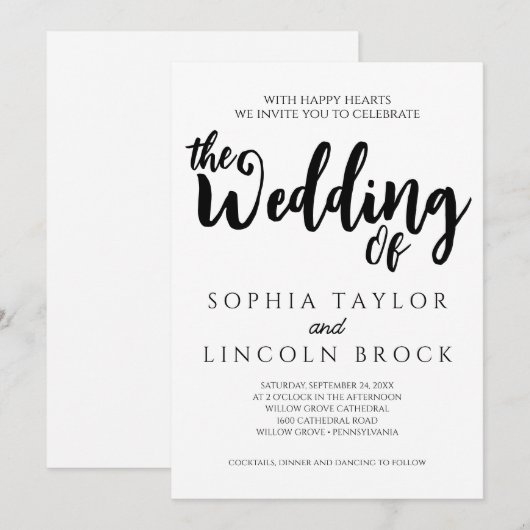 Sjabloon 4 Uitnodiging tot weddenschappen (Voorkant / Achterkant)