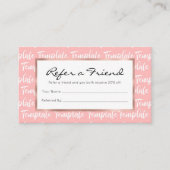 SJABLOON AANBEVELINGSKAARTJE (Voorkant)