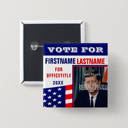 Sjabloon Aangepaste campagne Foto Button (Voorkant /achterkant)