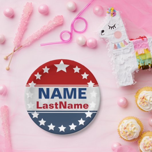 Sjabloon Aangepaste campagne Papieren Bordje (Feest)