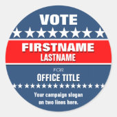 Sjabloon Aangepaste campagne Ronde Sticker (Voorkant)