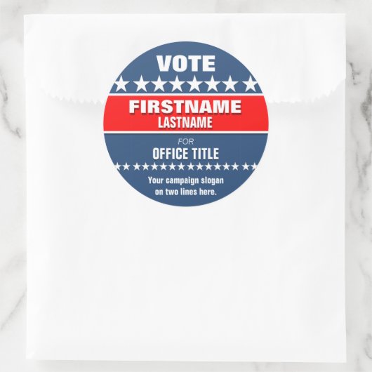 Sjabloon Aangepaste campagne Ronde Sticker (Tas)