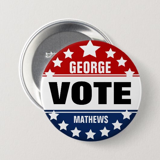 Sjabloon Aangepaste campagne stemmen Ronde Button 7,6 Cm (Voorkant /achterkant)