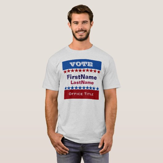 Sjabloon Aangepaste campagne T-shirt (Voorkant volledig)