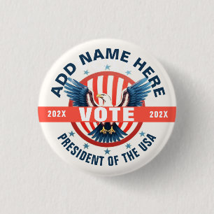 Sjabloon Aangepaste campagne voor verkiezingen Ronde Button 3,2 Cm