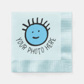 Sjabloon Aangepaste foto BLUE COCKTAIL PAPER NAPKI Servet (Voorkant)