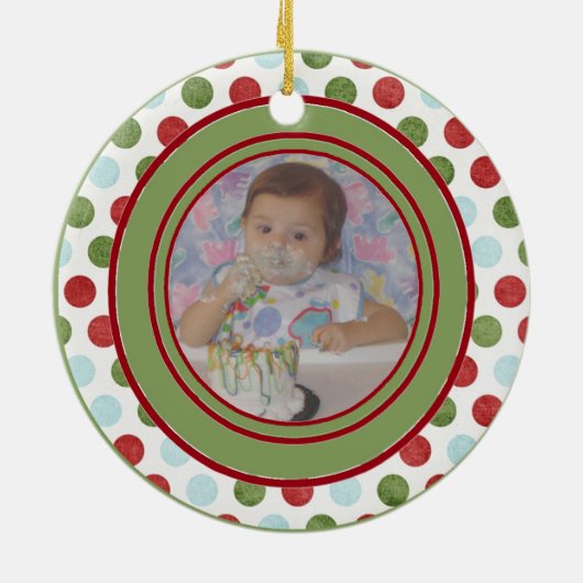 Sjabloon Aangepaste foto-Ornament Keramisch Ornament (Achterkant)