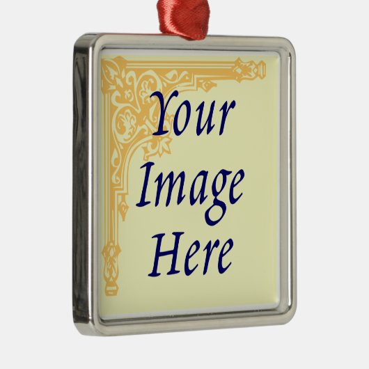Sjabloon Aangepaste foto-Ornament Metalen Ornament (Rechts)