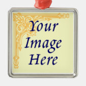 Sjabloon Aangepaste foto-Ornament Metalen Ornament (Voorkant)