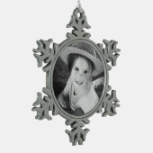 Sjabloon Aangepaste foto-voetsnowflake-versiering Tin Sneeuwvlok Ornament (Links)