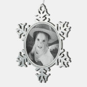 Sjabloon Aangepaste foto-voetsnowflake-versiering Tin Sneeuwvlok Ornament (Rechts)