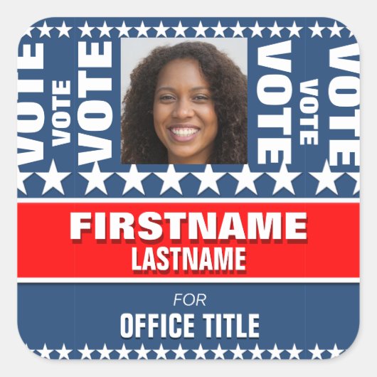 Sjabloon Aangepaste fotocampagne toevoegen Vierkante Sticker (Voorkant)