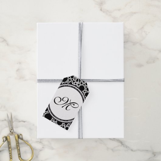 Sjabloon - Aangepaste jouw tekst, monogram en back Cadeaulabel (Met Touw)