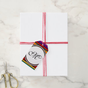 Sjabloon - Aangepaste jouw tekst, monogram en back Cadeaulabel