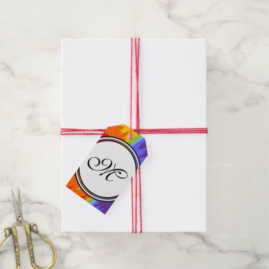 Sjabloon - Aangepaste jouw tekst, monogram en back Cadeaulabel (Met Touw)
