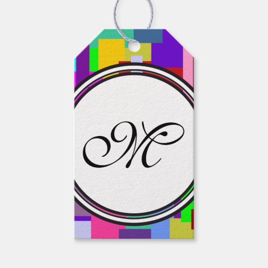 Sjabloon - Aangepaste jouw tekst, monogram en back Cadeaulabel (Voorkant)