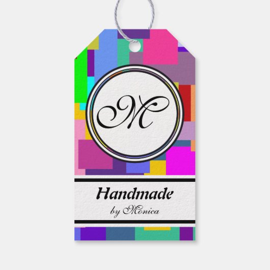 Sjabloon - Aangepaste jouw tekst, monogram en back Cadeaulabel (Achterkant)