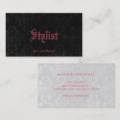 Sjabloon aangepaste kleuren Franse gothic Damask-s Visitekaartje (Voorkant / Achterkant)