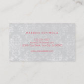 Sjabloon aangepaste kleuren Franse gothic Damask-s Visitekaartje (Achterkant)