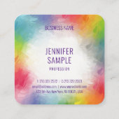 Sjabloon aangepaste moderne elegante regenboogkleu vierkante visitekaartje (Achterkant)