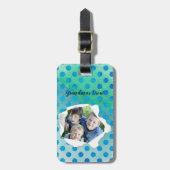 Sjabloon Aangepaste papiercentrale foto blauwe Sti Bagagelabel (Voorkant verticaal)