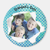 Sjabloon Aangepaste papiercentrale foto blauwe Sti Magneet (Voorkant)