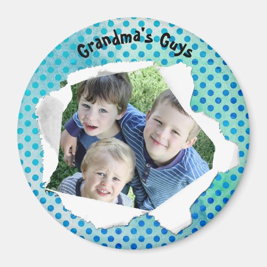 Sjabloon Aangepaste papiercentrale foto blauwe Sti Magneet (Voorkant)