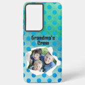 Sjabloon Aangepaste papiercentrale foto blauwe Sti Samsung Galaxy Hoesje (Achterkant)