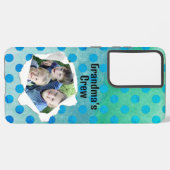 Sjabloon Aangepaste papiercentrale foto blauwe Sti Samsung Galaxy Hoesje (Linkerkant)