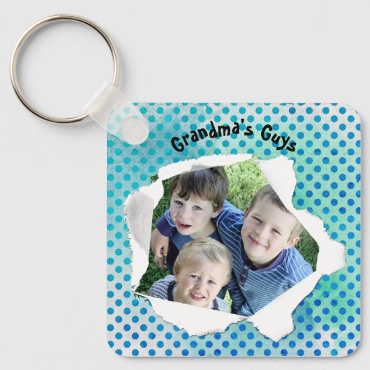 Sjabloon Aangepaste papiercentrale foto blauwe Sti Sleutelhanger (Voorkant)