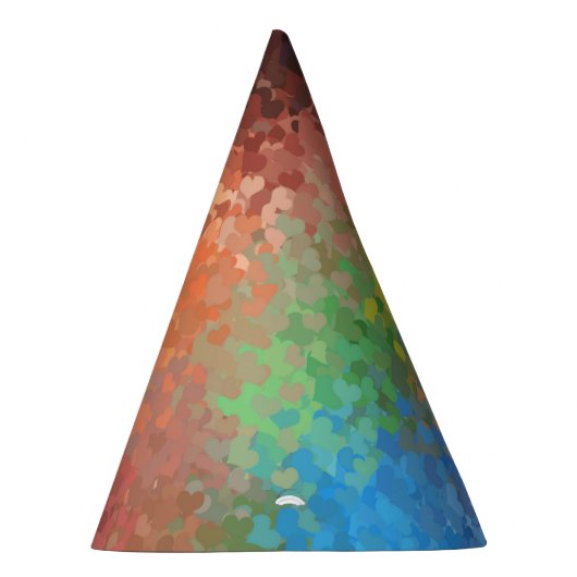 Sjabloon Aangepaste partij kleurrijke harten Feesthoedjes (Rechts)