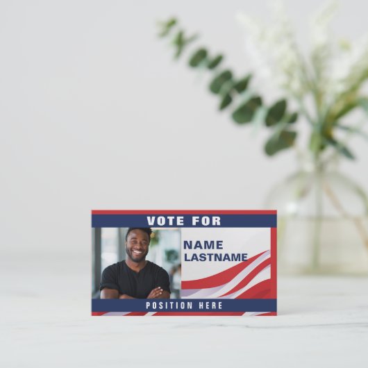 Sjabloon Aangepaste politieke campagne Visitekaartje (Staand voorkant)