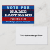 Sjabloon Aangepaste politieke campagne Visitekaartje (Voorkant / Achterkant)