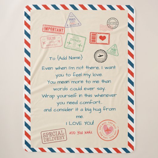 Sjabloon Aangepaste Tekst Sherpa Dekbed – We Love  Deken (Voorkant)