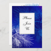 Sjabloon Aangepaste uitnodiging voor blauwe en wit (Voorkant / Achterkant)