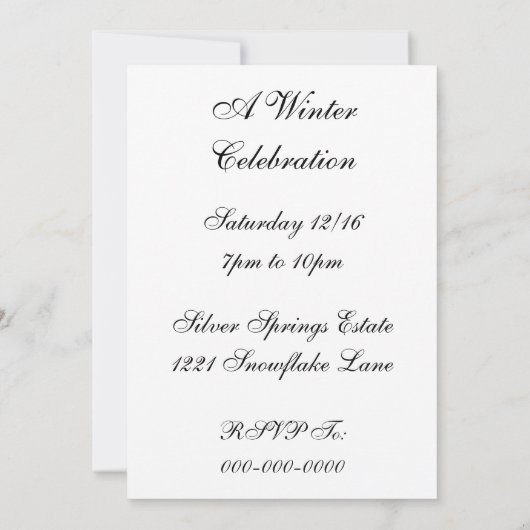 Sjabloon Aangepaste uitnodiging voor blauwe en wit (Achterkant)