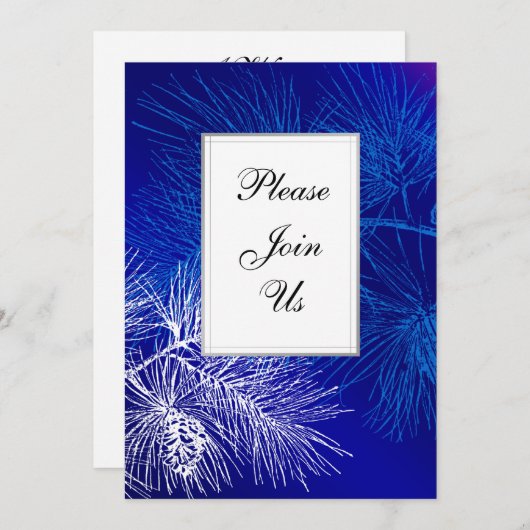 Sjabloon Aangepaste uitnodiging voor blauwe en wit (Voorkant / Achterkant)