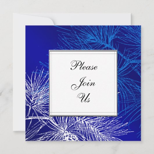 Sjabloon Aangepaste uitnodiging voor blauwe en wit (Voorkant)