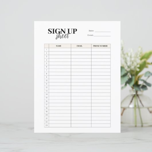 Sjabloon aanmeldingsformulier (Staand voorkant)