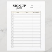 Sjabloon aanmeldingsformulier (Voorkant)