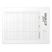 Sjabloon aanmeldingsformulier notitieblok (Voorkant)