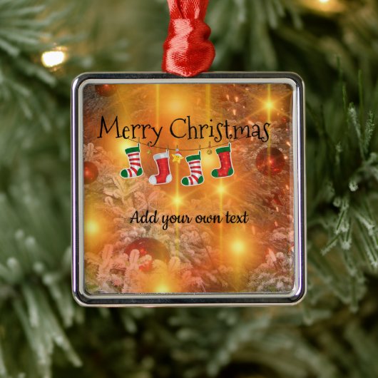 Sjabloon - Aanpassen Golden Christmas Metalen Ornament (Boom)